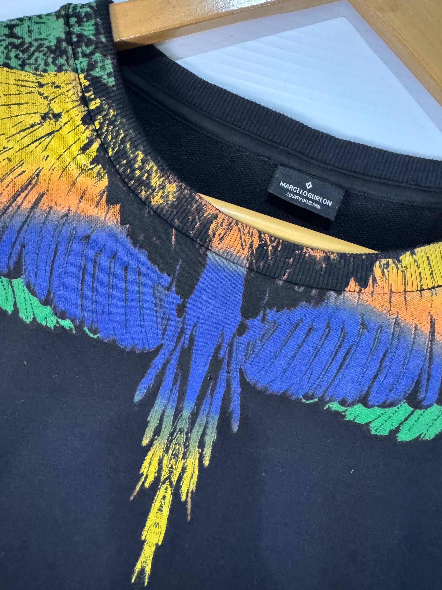 MARCELO BURLON Wing Graphic Print Crewneck Sweatshirt (XL)