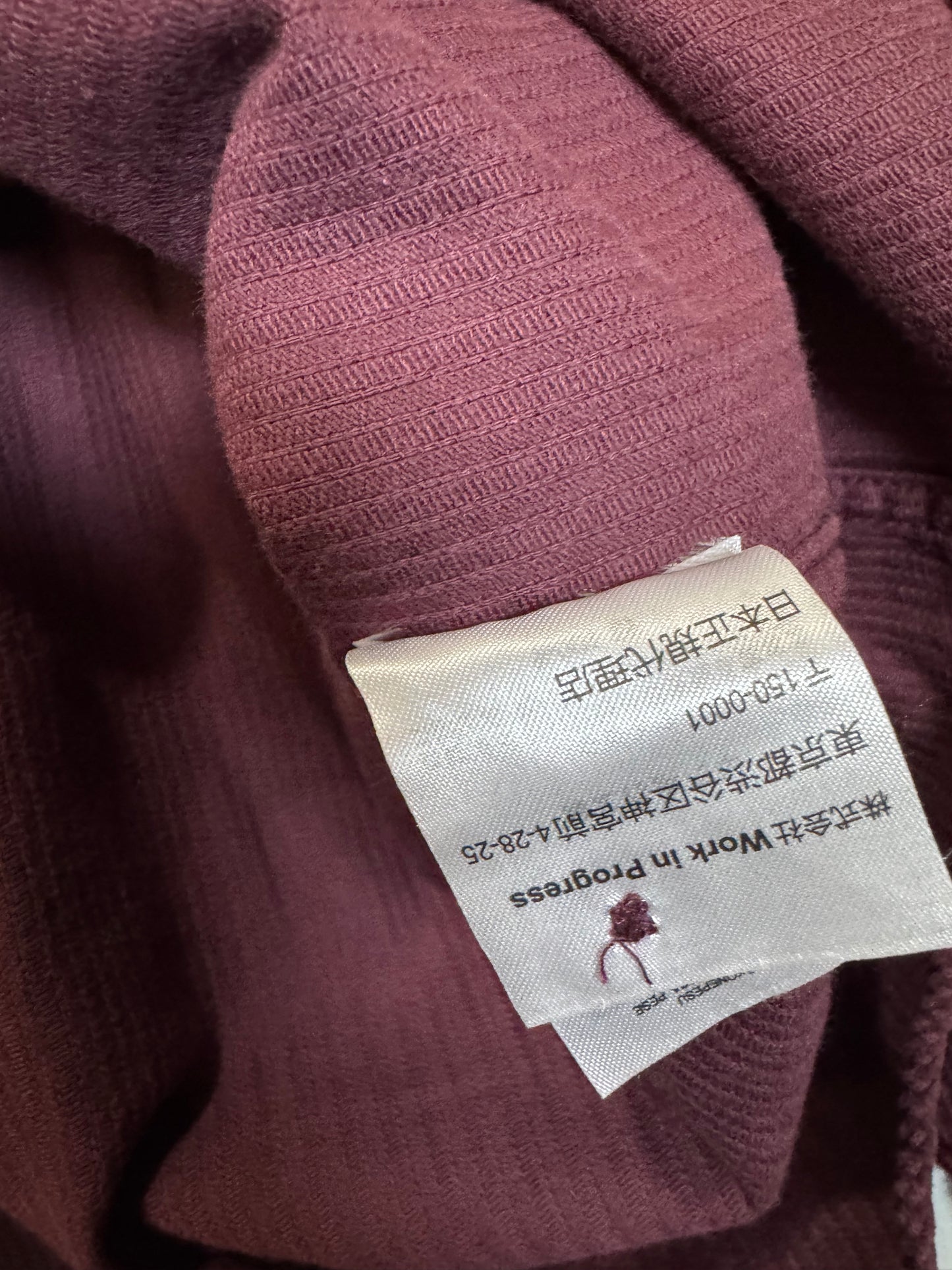 Carhartt Corduroy Shirt Long Sleeve Maroon (XL)