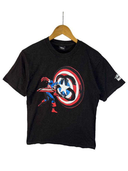 Stüssy x Marvel Captain America Tshirt Black (S)
