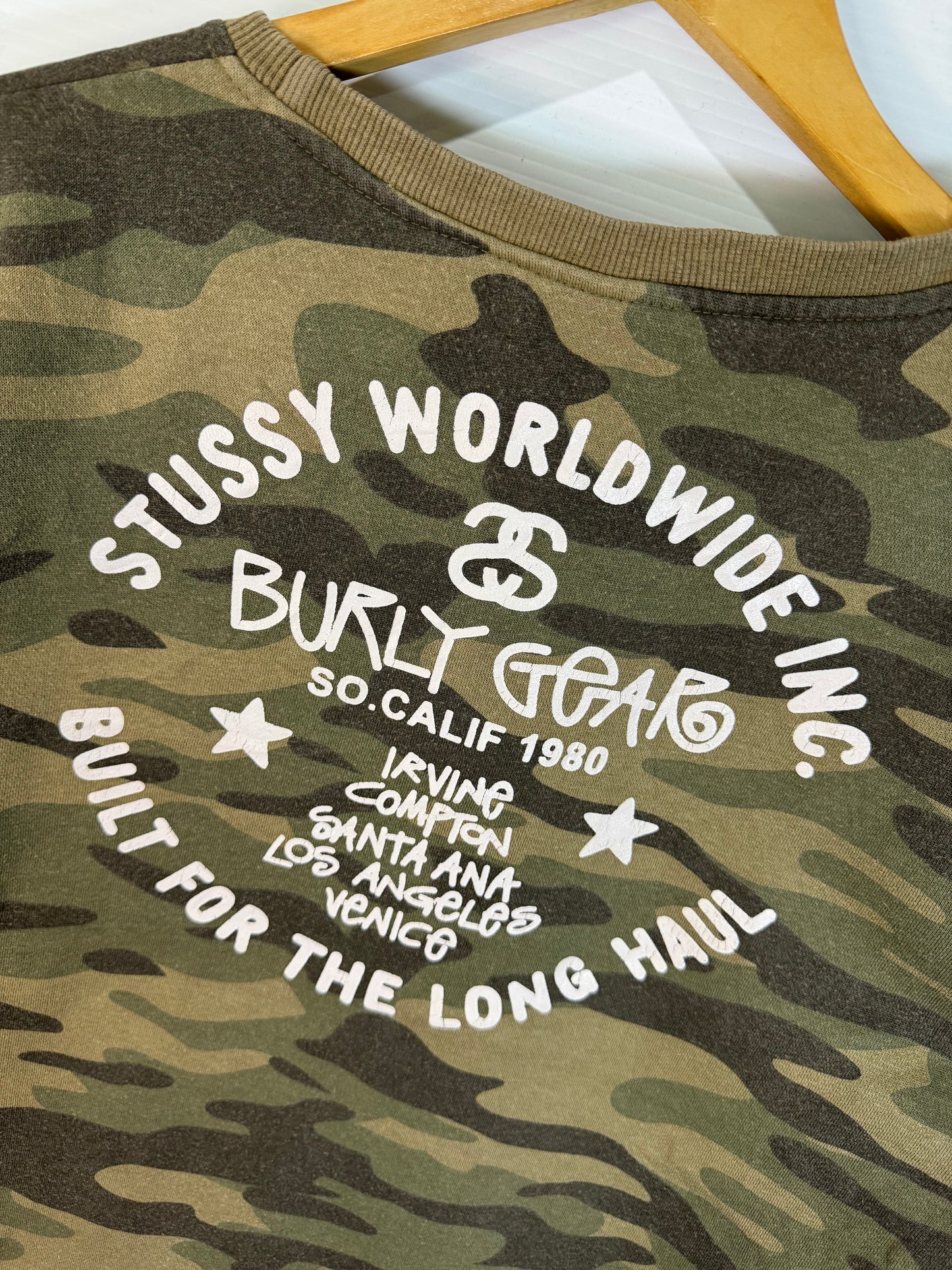 STUSSY Navy Camouflage Sweatshirt(L)