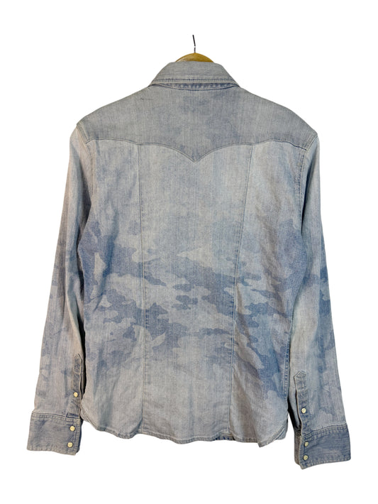 Camouflage Denim Button Shirt Long Sleeves (S)