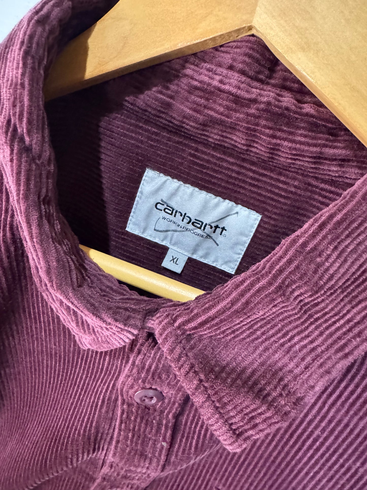 Carhartt Corduroy Shirt Long Sleeve Maroon (XL)