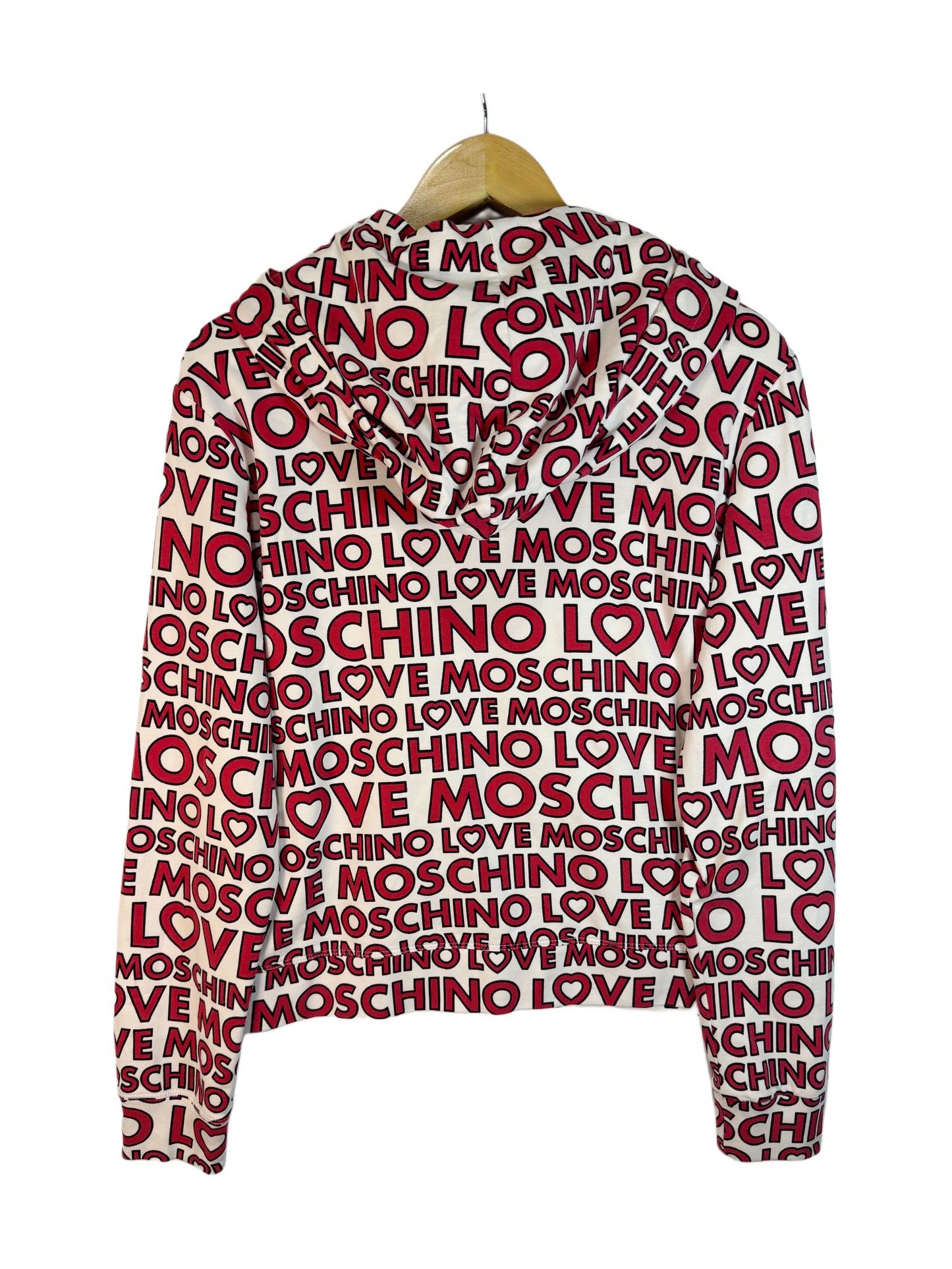 Love Moschino All-Over Graphic Logo Sweatshirt Hoodie (M)