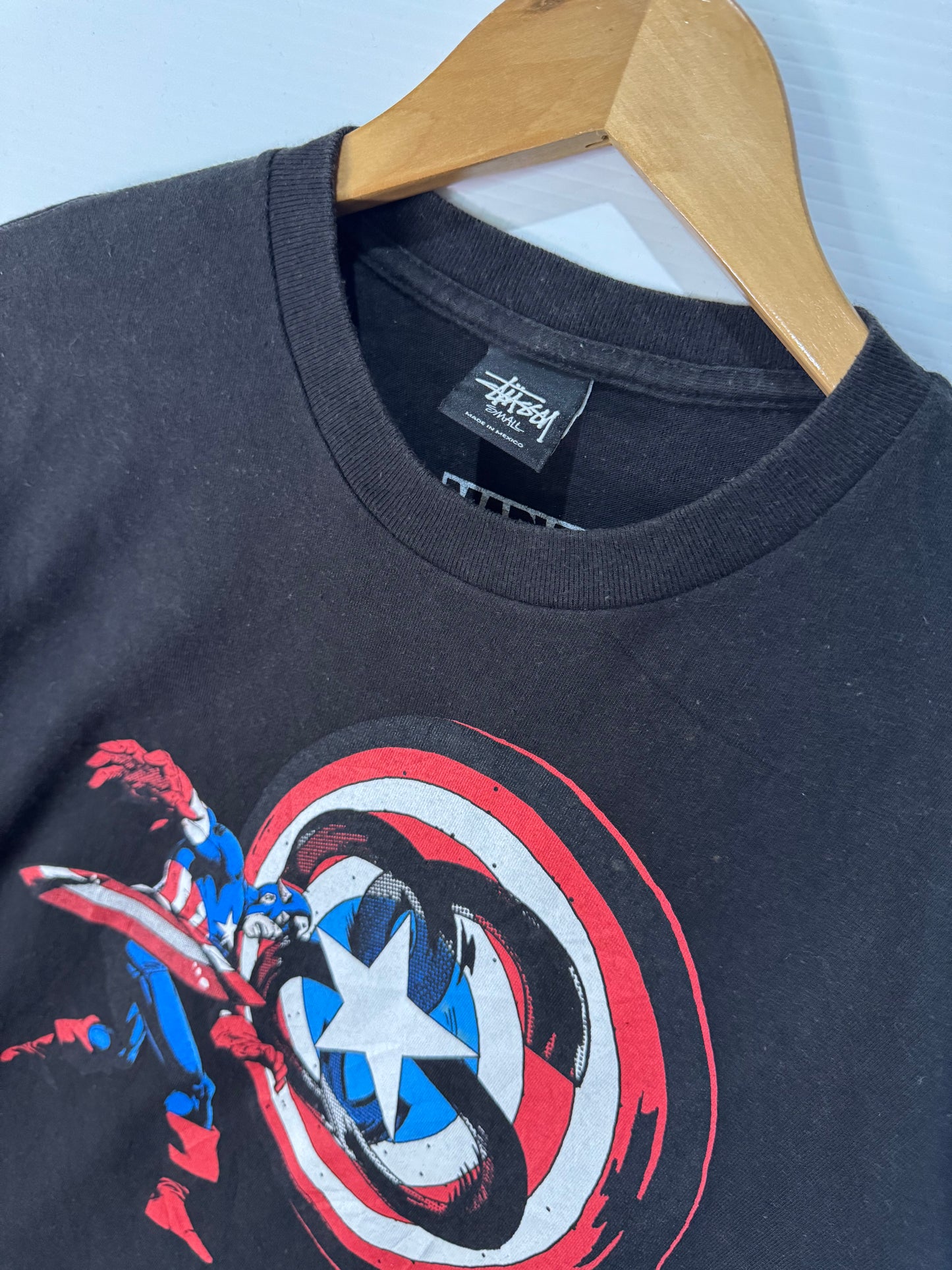 Stüssy x Marvel Captain America Tshirt Black (S)