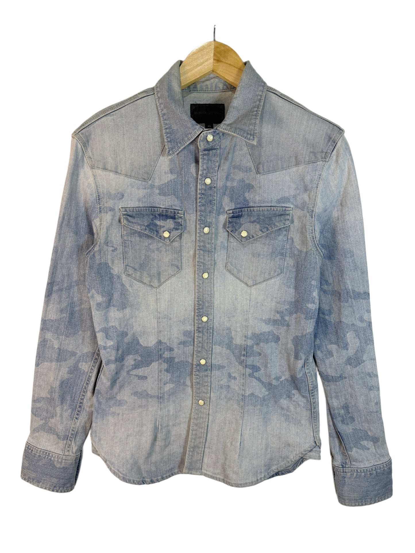 Camouflage Denim Button Shirt Long Sleeves (S)
