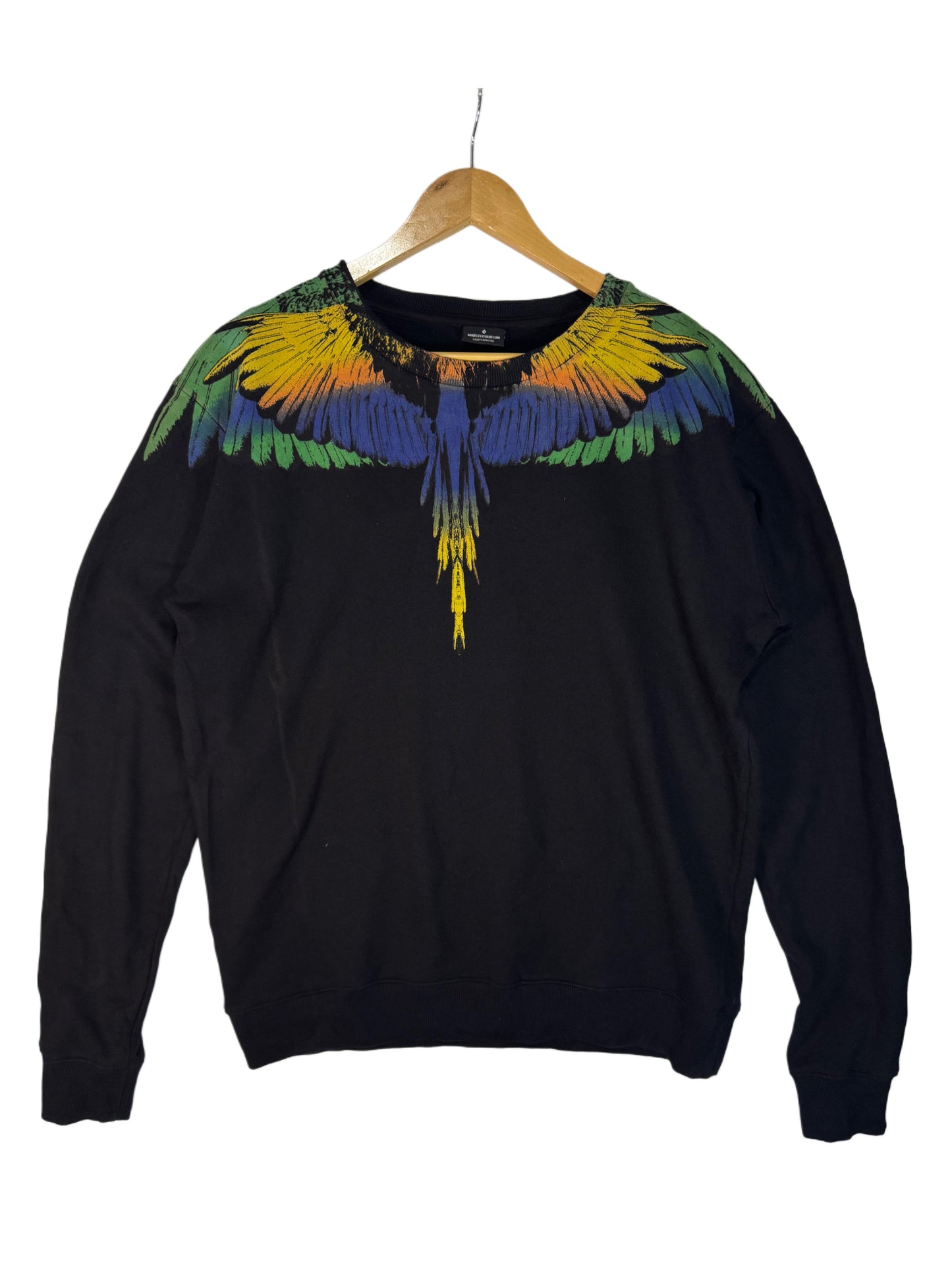 MARCELO BURLON Wing Graphic Print Crewneck Sweatshirt (XL)