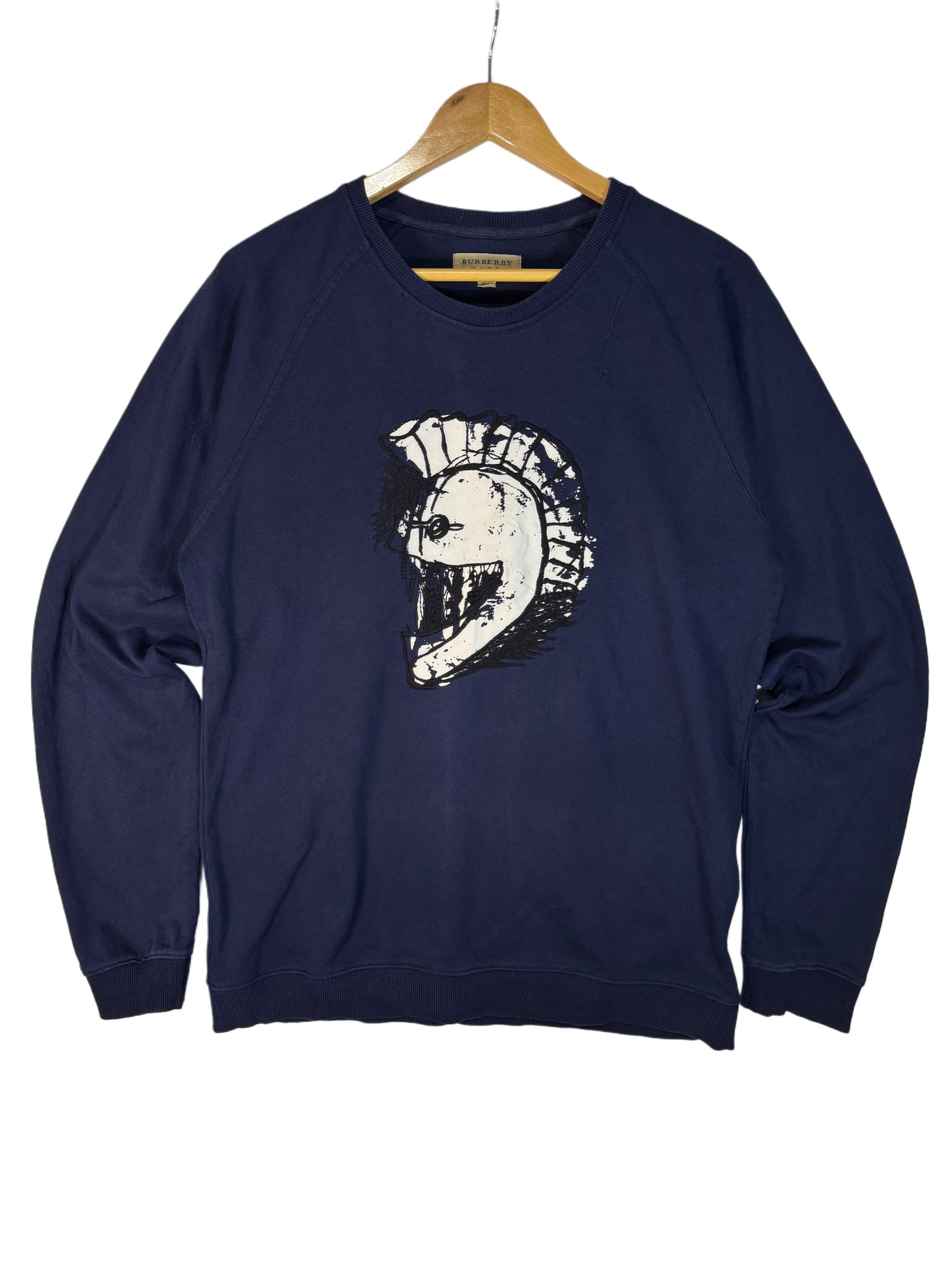Burberry Sweatshirt White & Navy Blue (2XL - TTG)
