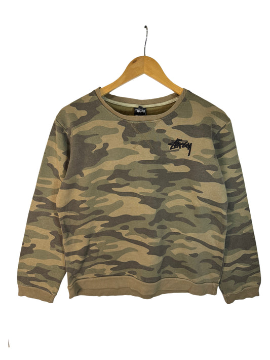 STUSSY Navy Camouflage Sweatshirt(L)