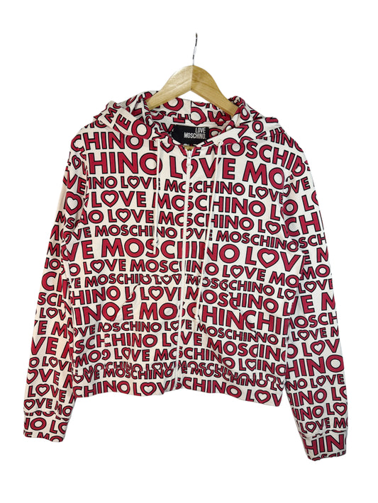 Love Moschino All-Over Graphic Logo Sweatshirt Hoodie (M)