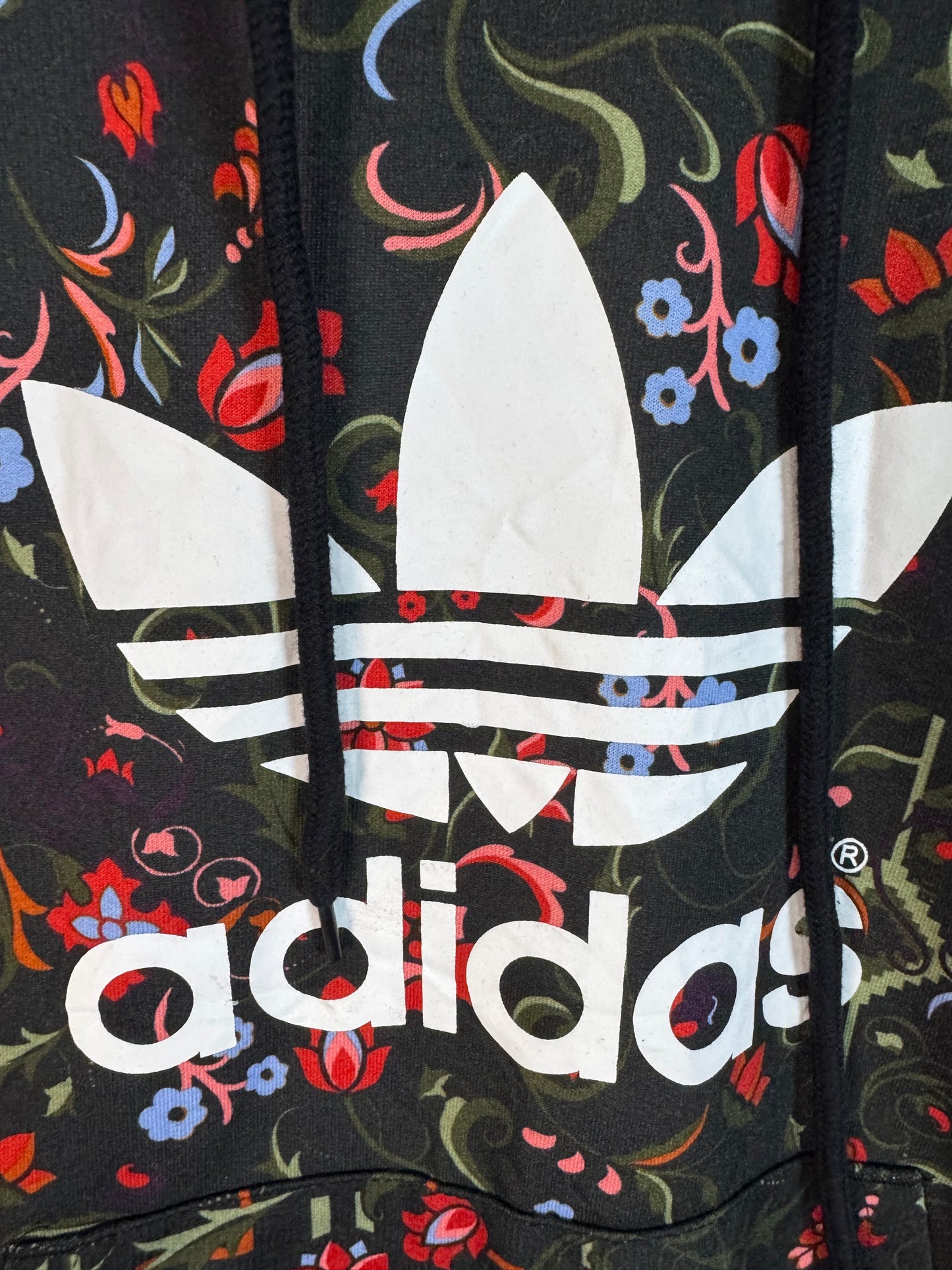 Adidas Originals Floral Hoodie Trefoil Logo (M)