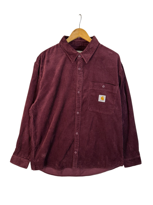 Carhartt Corduroy Shirt Long Sleeve Maroon (XL)