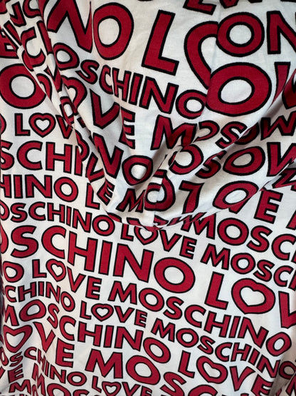 Love Moschino All-Over Graphic Logo Sweatshirt Hoodie (M)