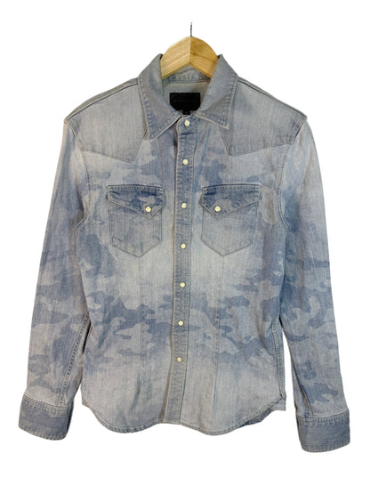 Camouflage Denim Button Shirt Long Sleeves (S)
