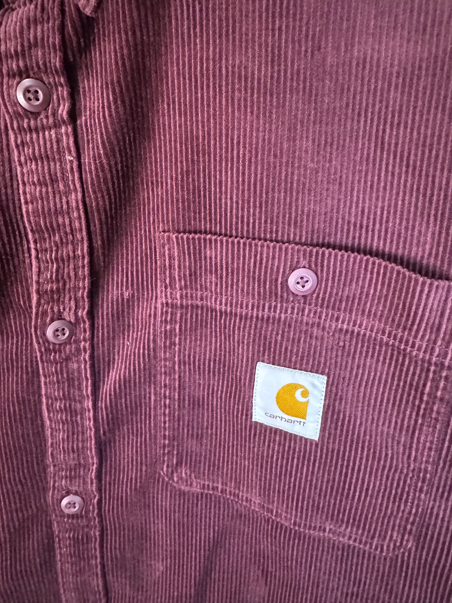 Carhartt Corduroy Shirt Long Sleeve Maroon (XL)