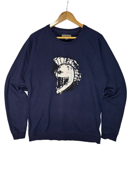Burberry Sweatshirt White & Navy Blue (2XL - TTG)