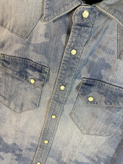 Camouflage Denim Button Shirt Long Sleeves (S)