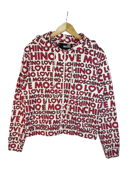 Love Moschino All-Over Graphic Logo Sweatshirt Hoodie (M)