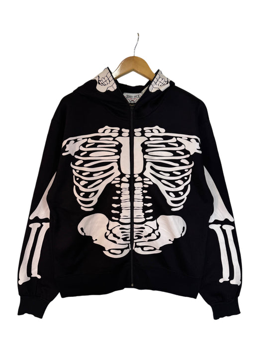 Charades Halloween Costume Skeleton Hoodie With Skull Face Mask (L)