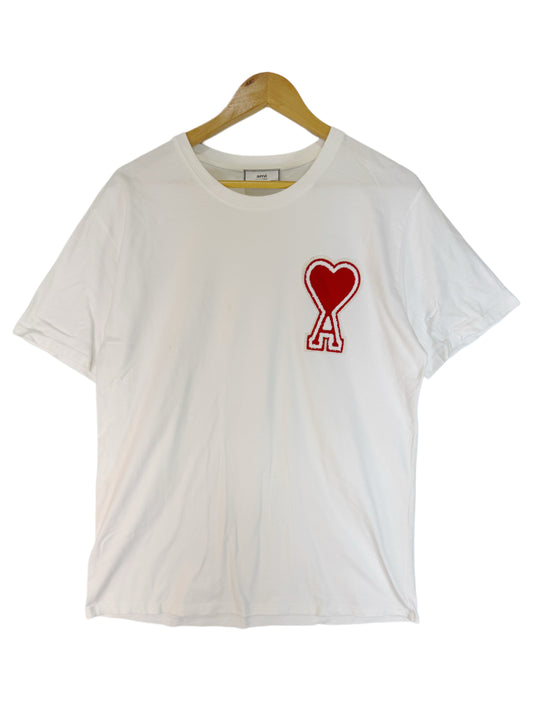AMI Paris Coeur Patch Tshirt White (M-L)